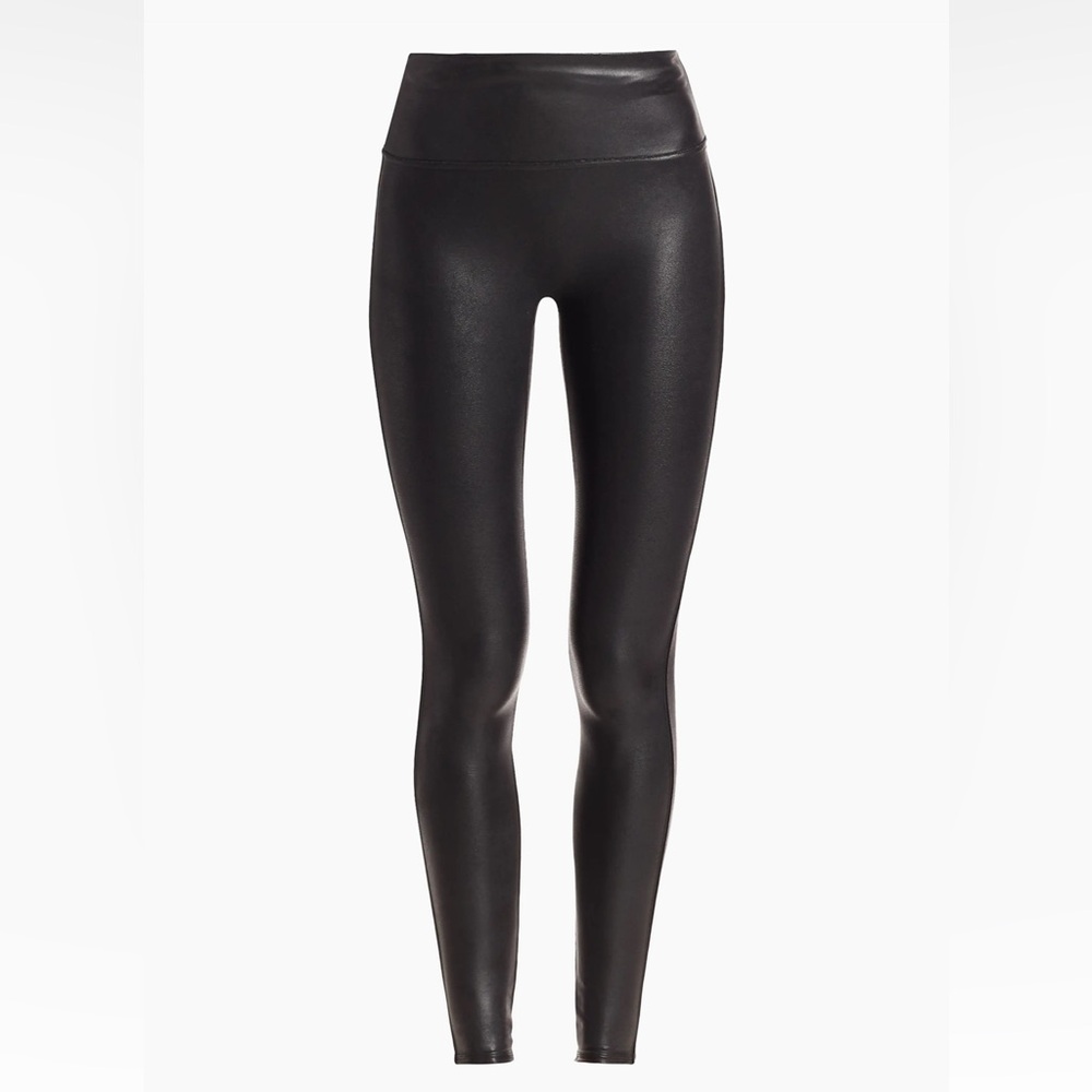 SPANX Shiny Faux Leather Black Leggings